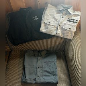 Men’s Harley Davidson Sleeveless Muscle Shirts - Size Med. - Like New - Lot of 3